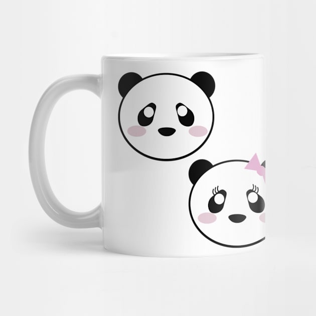 Kawaii Panda He She Boy Girl Cute sweet by kristinedesigns